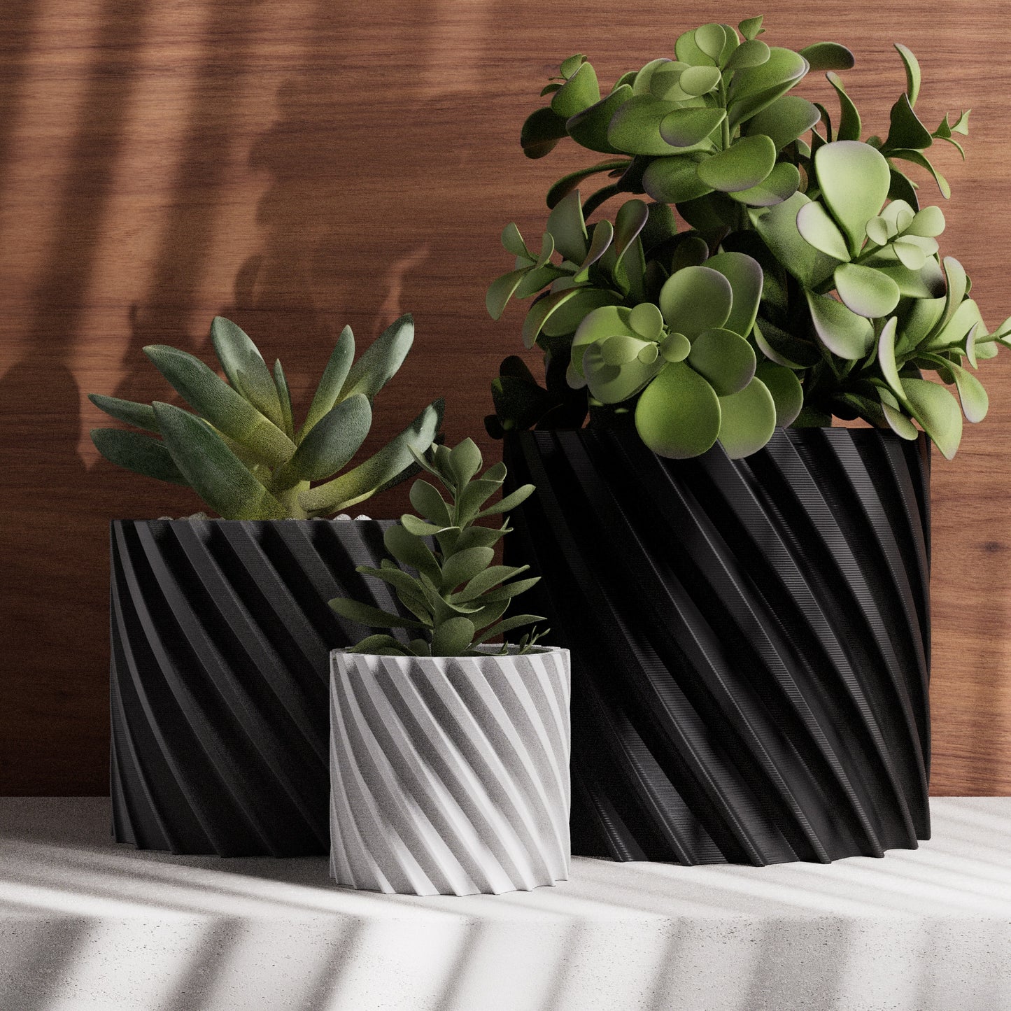 SPIRE Planter (Multi-Size Tri-Color Set) - Monochrome